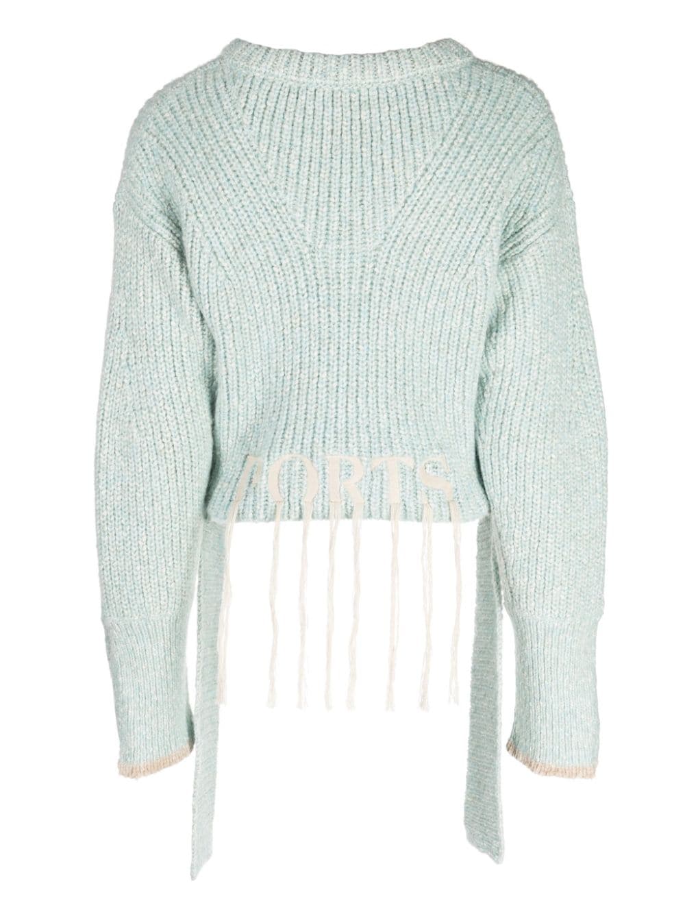 Ports 1961 logo-embroidered ribbed-knit jumper - Blauw