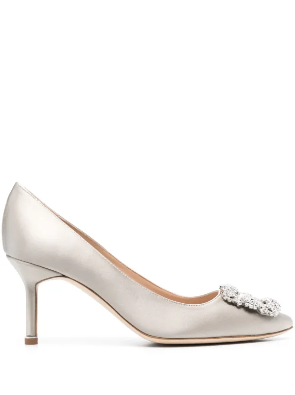 Manolo Blahnik Hangisi 70mm crystal embellished Pumps Grey FARFETCH AZ