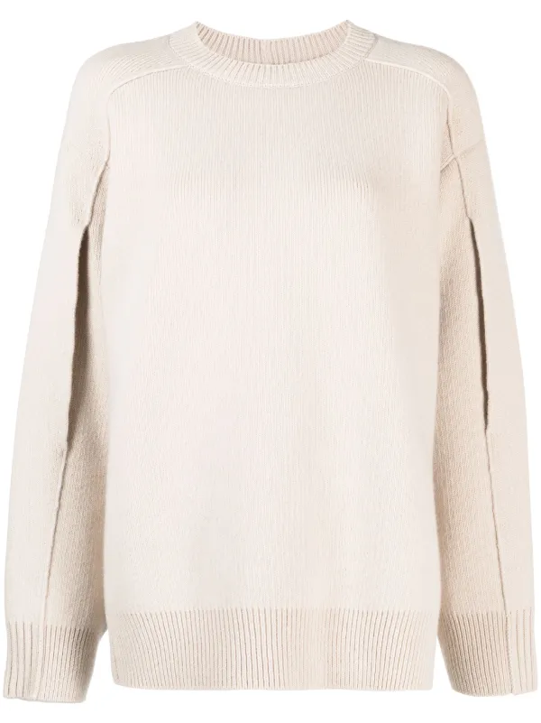 Lanvin Cape-back V Irgin-wool Blend Jumper in Neutrals