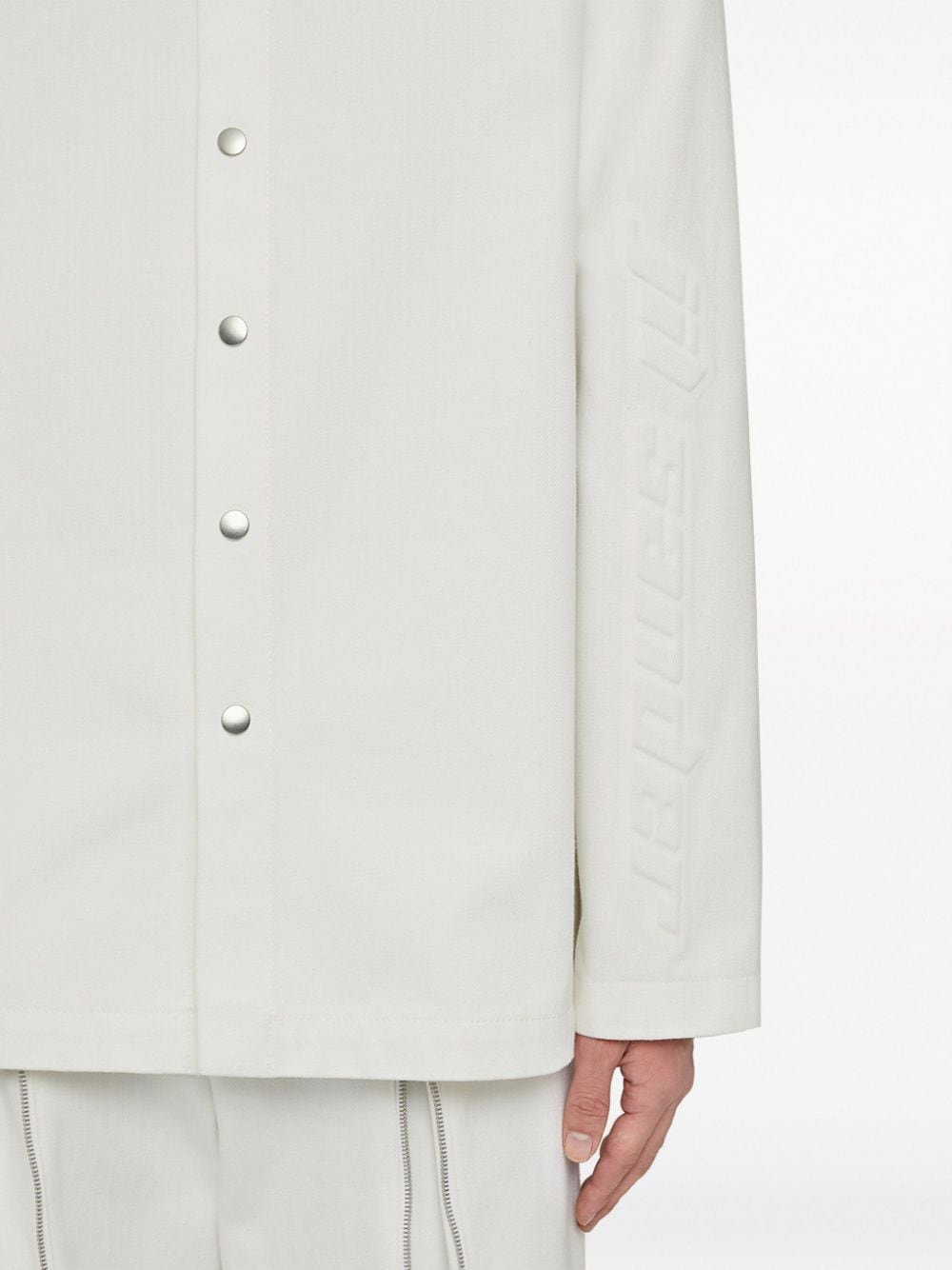 Shop Jil Sander Logo-embossed Cotton Shirt In White