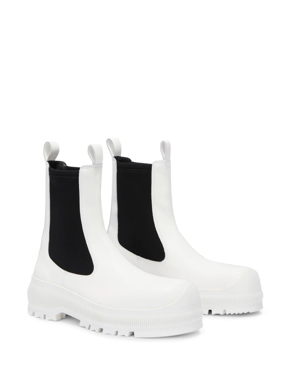 Shop Jil Sander Slip-on Leather Ankle Boots In White