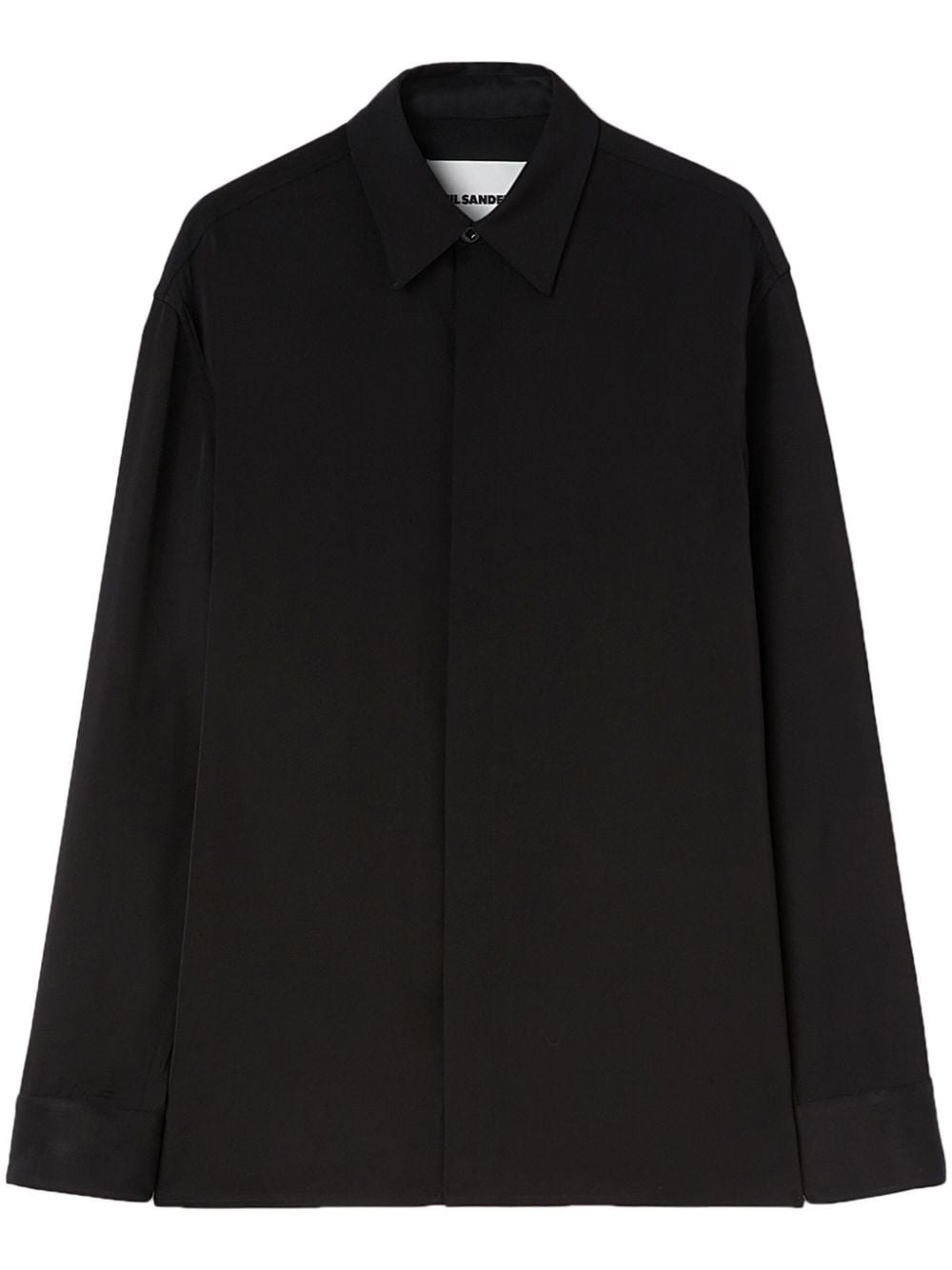 Shop Jil Sander Long-sleeve Button-up Shirt In Black