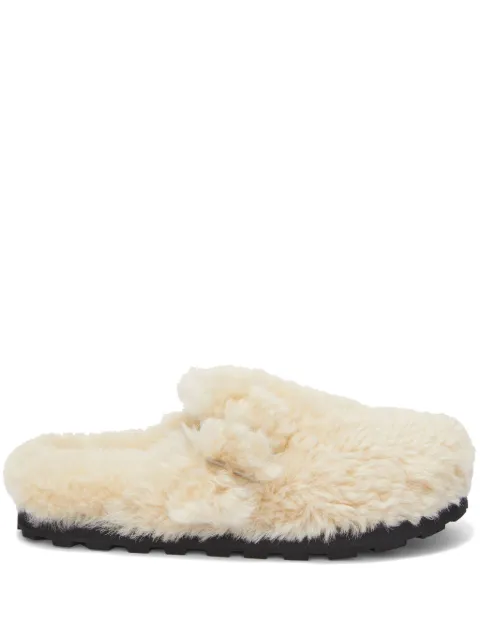 Jil Sander round-toe shearling slippers