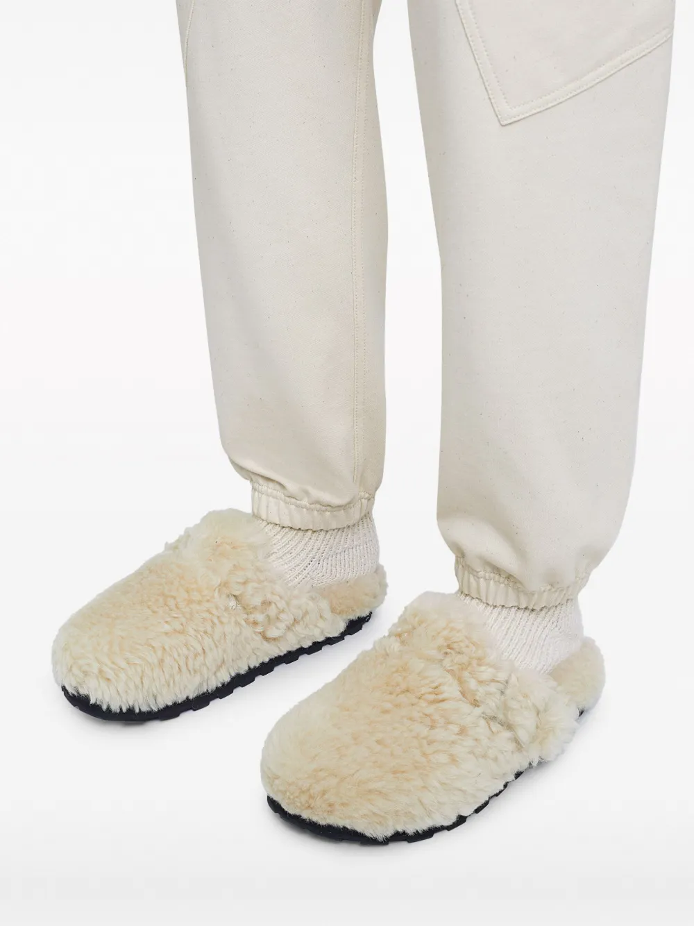 Jil Sander Slippers met ronde neus Beige