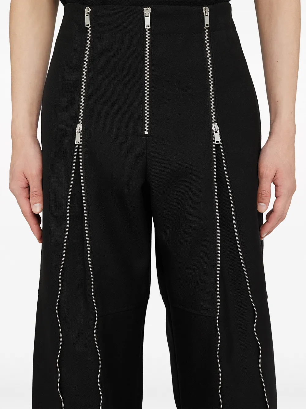 Jil Sander Broek met wijde pijpen Zwart