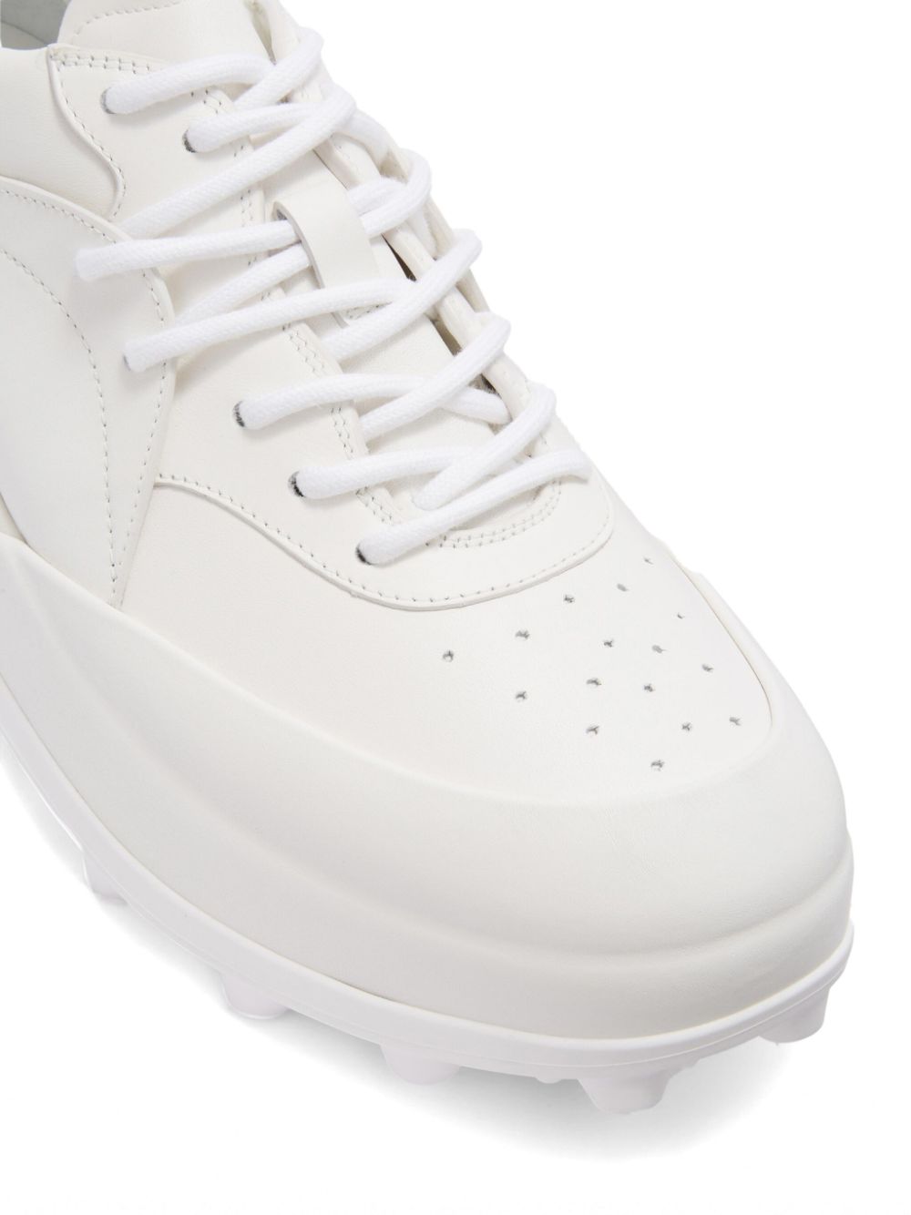 Shop Jil Sander Chunky Panelled Leather Sneakers In White