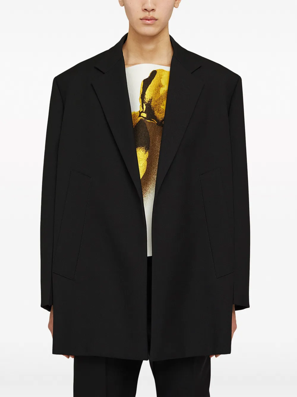 Jil Sander Blazer met open voorkant Zwart