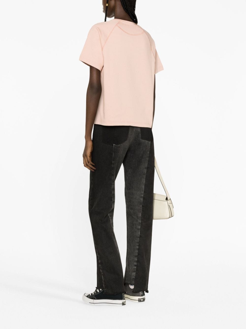 Shop Apc Logo-embroidered Cotton T-shirt In Pink