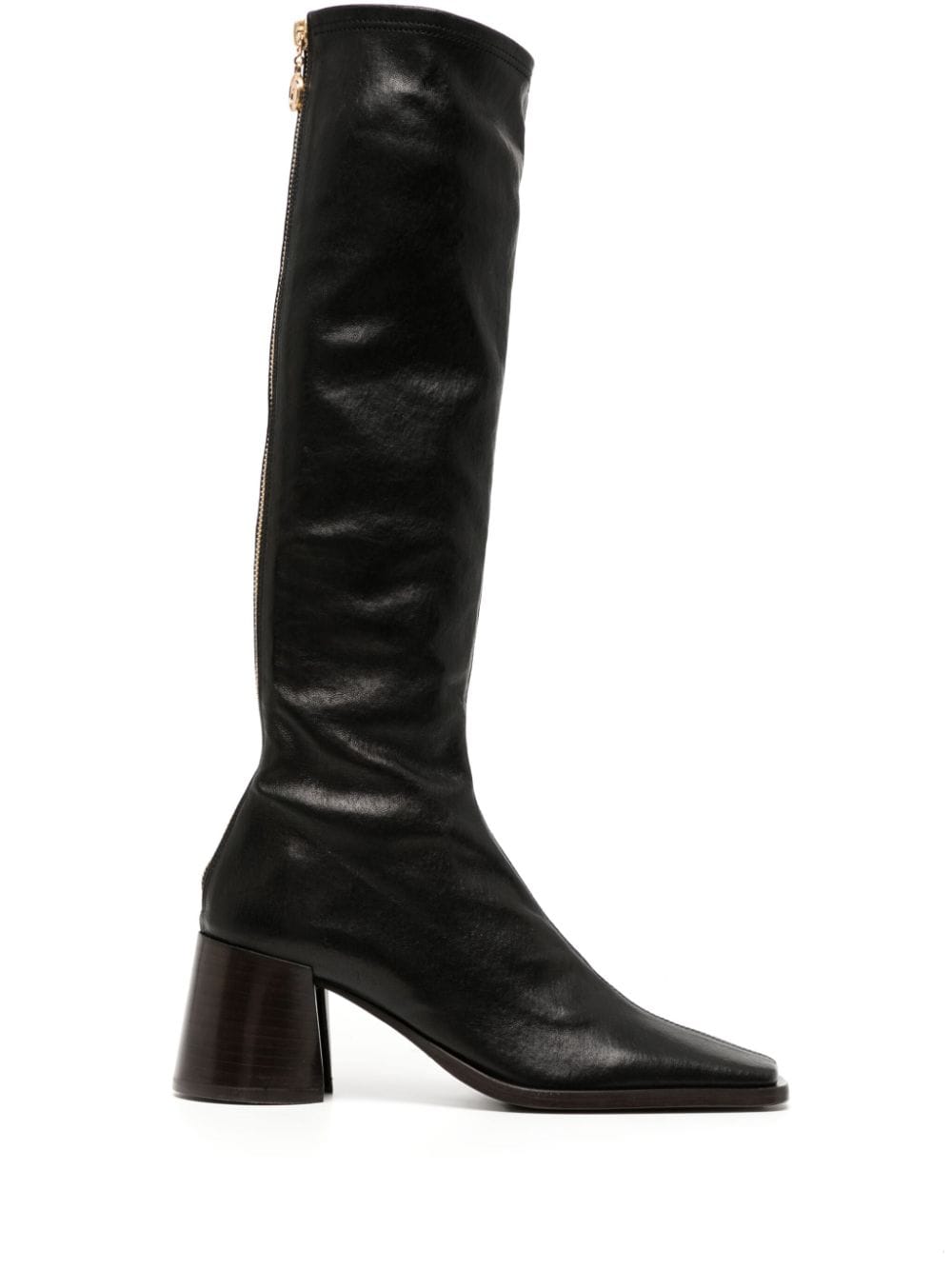 Marine Serre 65mm Knee-high Leather Boots In Black