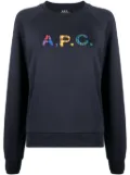 A.P.C. logo-patch cotton sweatshirt - Blue