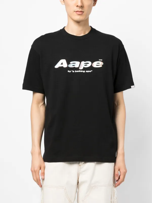 AAPE BY A BATHING APE logo print Cotton T shirt Farfetch