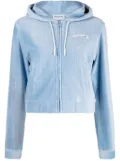 CHOCOOLATE logo-embroidered zip-up hoodie - Blue