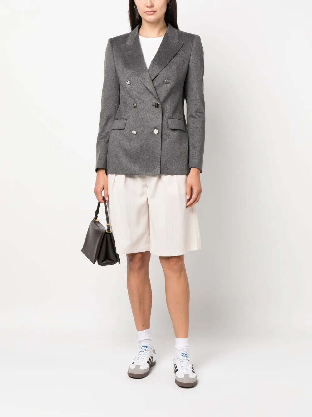 Tagliatore double-breasted cashmere blazer - Grijs