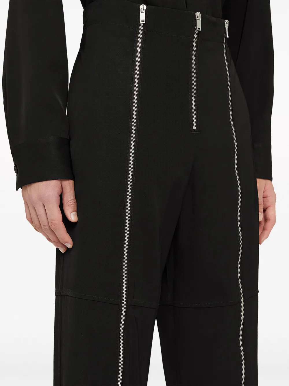Jil Sander Broek met wijde pijpen Zwart