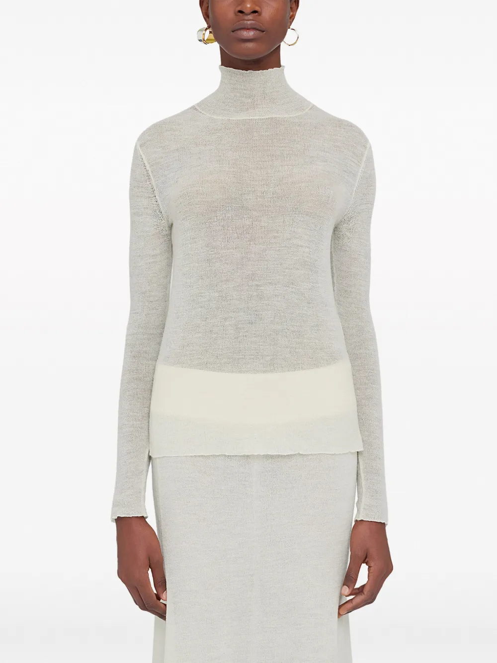 Jil Sander Top met logopatch - Wit
