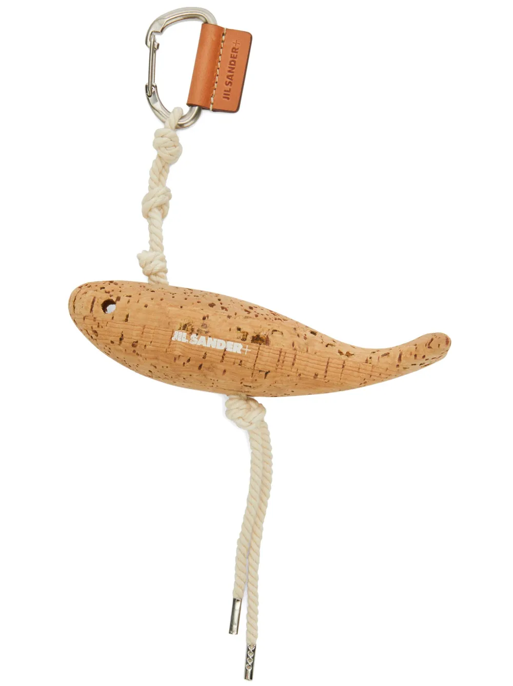 Jil Sander Fishtail-design Logo-print Keyring In Brown