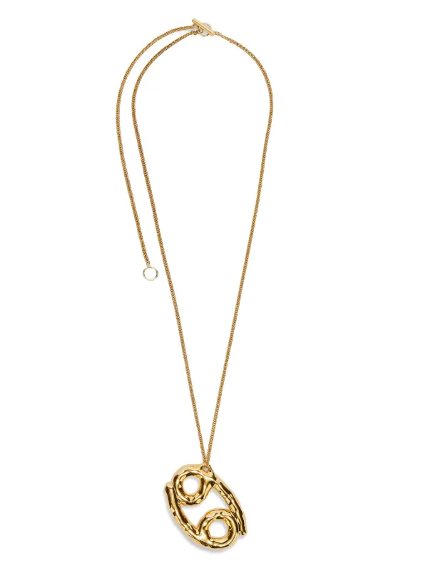 【関税＆送料込み】Jil Sander Golden Necklace Jil Sander zodiac-sign Pendant Necklace | Gold | FARFETCH