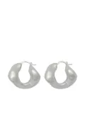 Jil Sander organic shape brass earrings - Silver