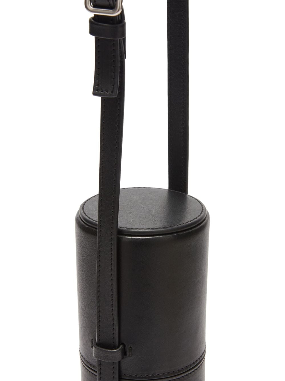 Shop Jil Sander Leather Neck-strap Thermos In Black