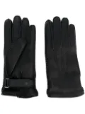 Brioni touch-strap leather gloves - Black