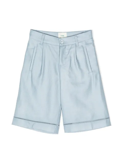 Fendi Kids شورت صوف وحرير بطرف مطوي