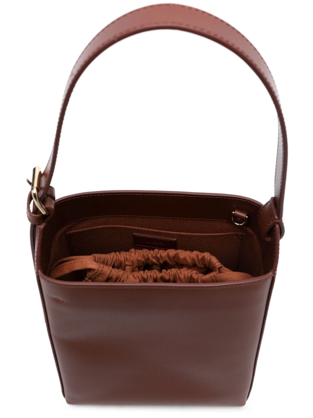 Shop Apc Virginie Leather Bucket Bag In Braun