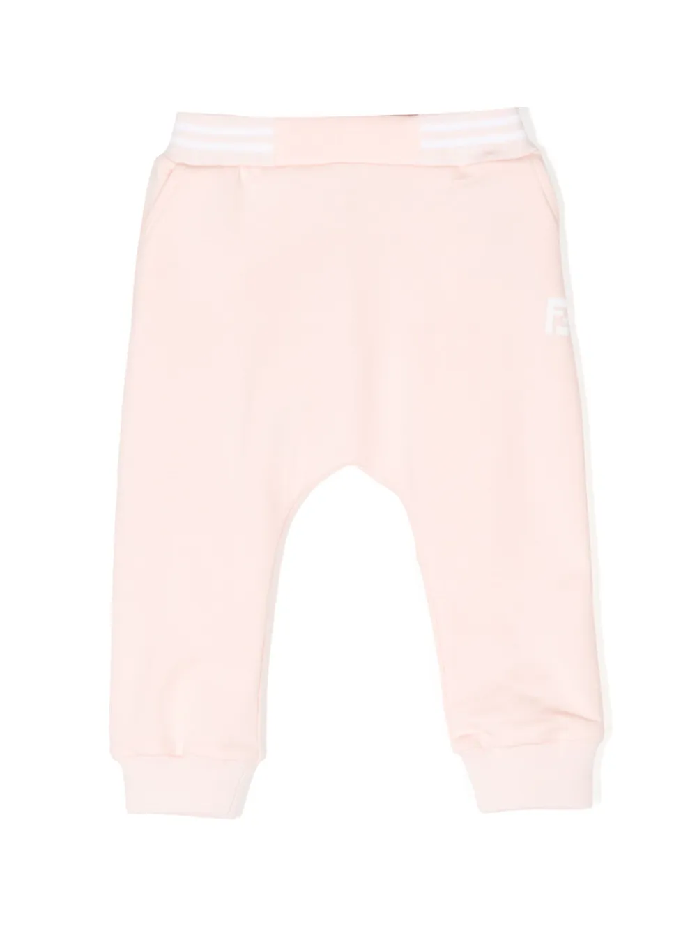 Fendi Babies' Logo-print Cotton Track Pants In Pink