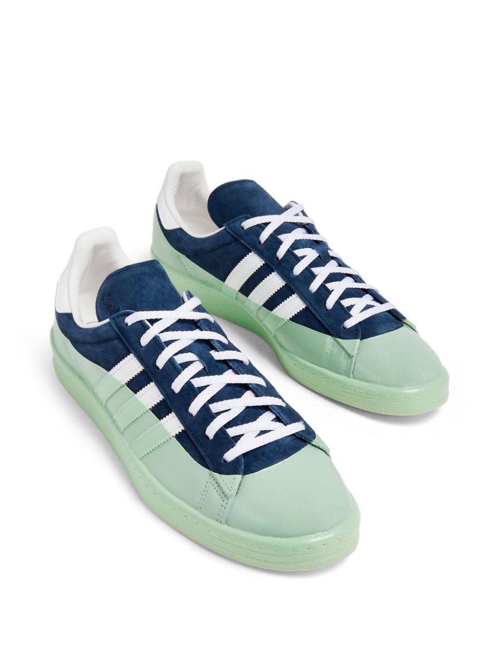 Shop Adidas Originals Colour-block Lace-up Sneakers In Green
