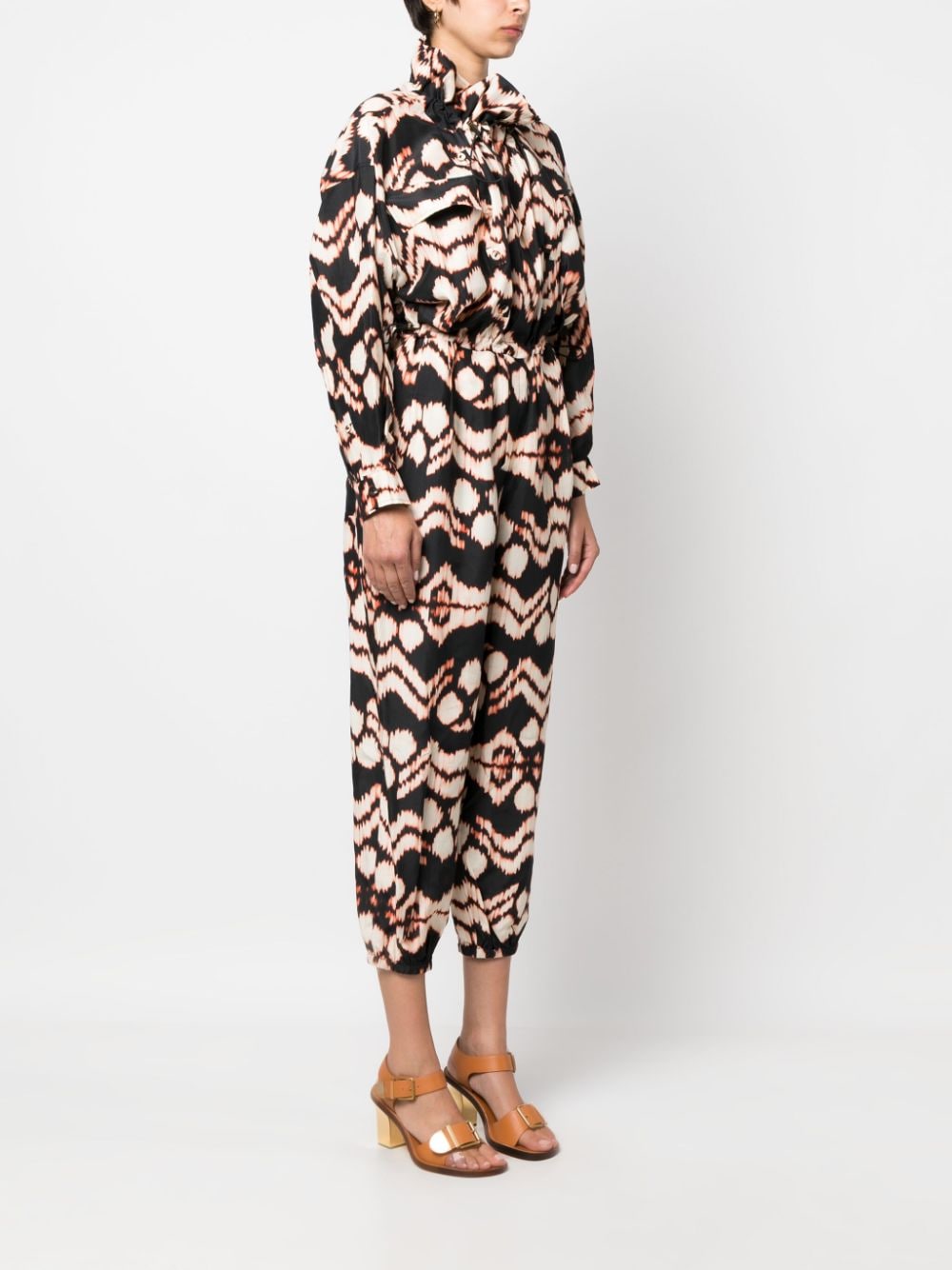 Shop Ulla Johnson Aida Graphic-print Jumpsuit In Black