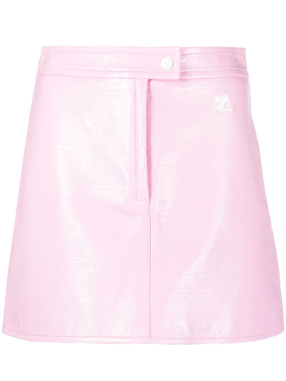 Shop Courrèges Vinyle Reedition Logo-appliqué Skirt In Pink