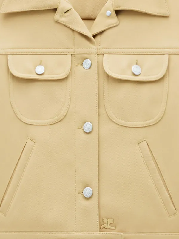 ジャケット Courreges TRUCKER JACKET SIGNATURE TWILL Courrèges Twill Trucker Jacket | Neutrals | FARFETCH