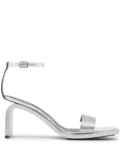 Courrèges Stream Mirror 70mm leather sandals - Silver