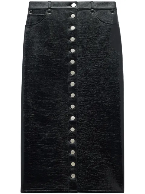 Courrèges Multiflex patent-finish midi skirt
