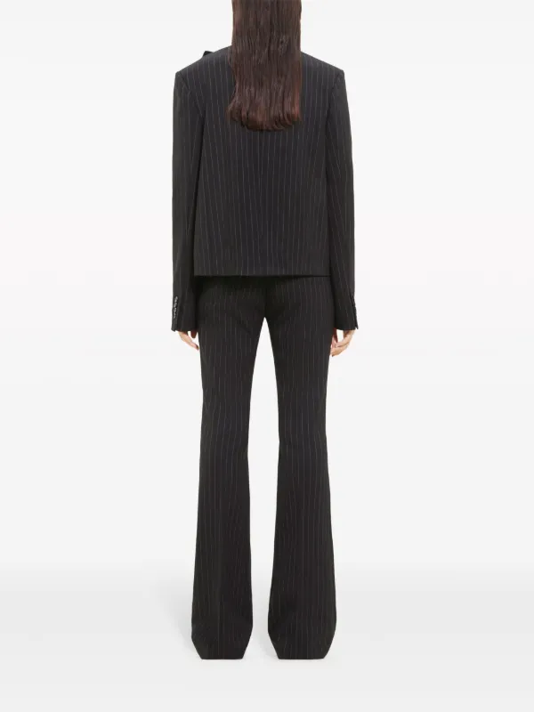 courrèges テーラードジャケット 黒白ストライプ Courrèges ストライプ ジャケット | ブラック | FARFETCH JP