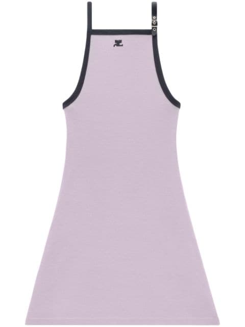 Courrèges logo-embroidered cotton minidress