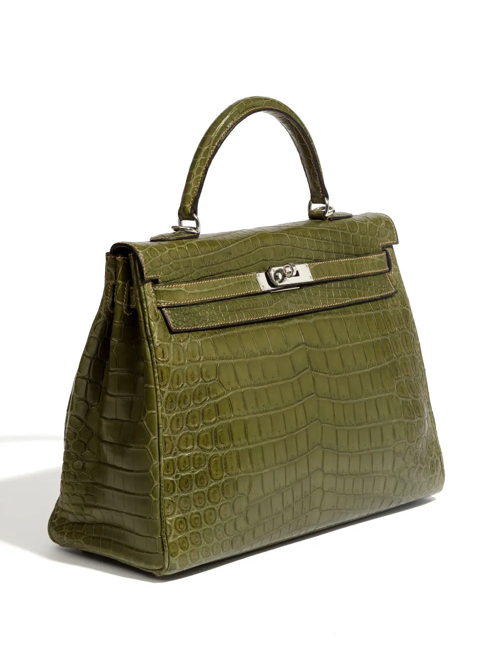 Hermès - 2007 pre-owned Kelly 35 handbag - women - Leather - One Size - Green 2