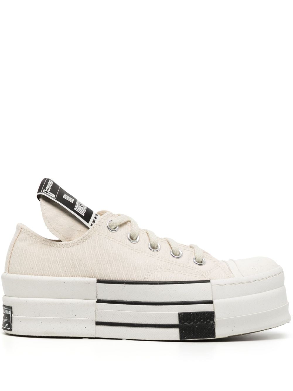 RICK OWENS DRKSHDW X CONVERSE DBL DRKSTAR LOW-TOP SNEAKERS