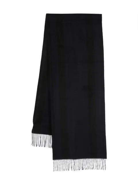 Brioni logo-embroidered brushed-effect silk scarf