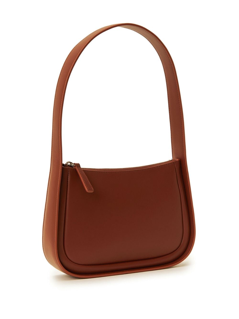 Shop 12 Storeez Curved-corners Leather Mini Bag In Brown