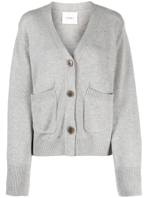 Lisa Yang V-neck Cashmere Cardigan Grey FARFETCH IN