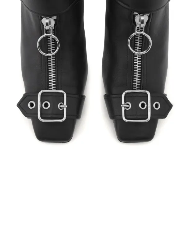 Courrèges Gogo 55mm Leather Mules | Black | FARFETCH