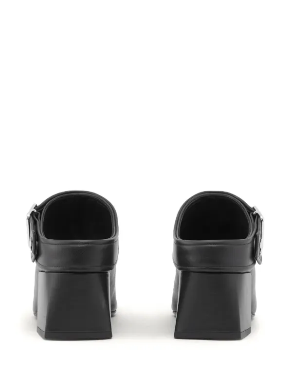 COURREGES 国内買付 GOGO LEATHER MULES Courreges Gogo Leather Mules in Black | FWRD