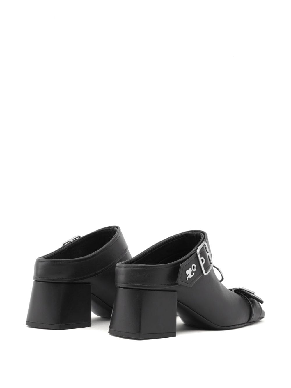 Shop Courrèges Gogo 55mm Leather Mules In 黑色