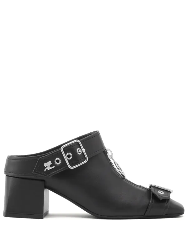 Courrèges Gogo 55mm Leather Mules in Black