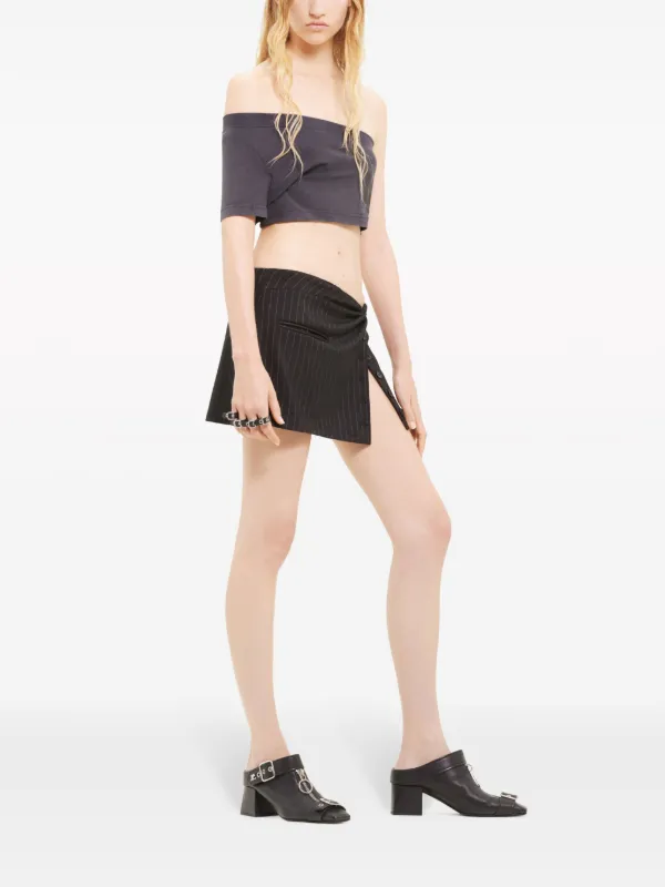 ワンピース COURREGES Women Mid Skirts 124CRO377VY00149999 Black Courrèges twist-detailing Pinstripe Miniskirt | Black | FARFETCH