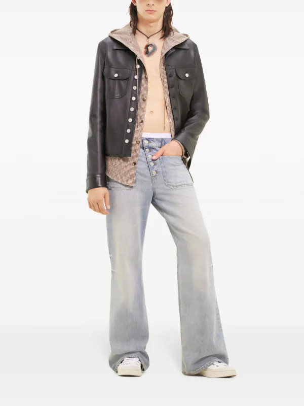 courrèges 黒 レザージャケット Courrèges レザージャケット | ブラック | FARFETCH JP