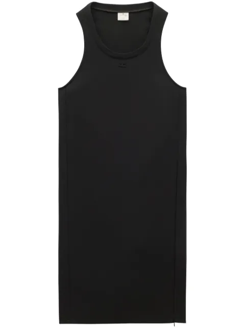 Courrèges vestido midi con aplique del logo