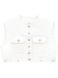 Courrèges faux-leather cropped vest - White