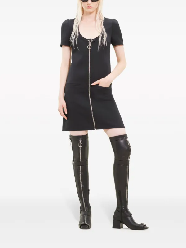 クール♪【Courreges】バックル コントラスト ドレス Courreges☆ノースリーブ バックル コントラスト ドレス♪送料込