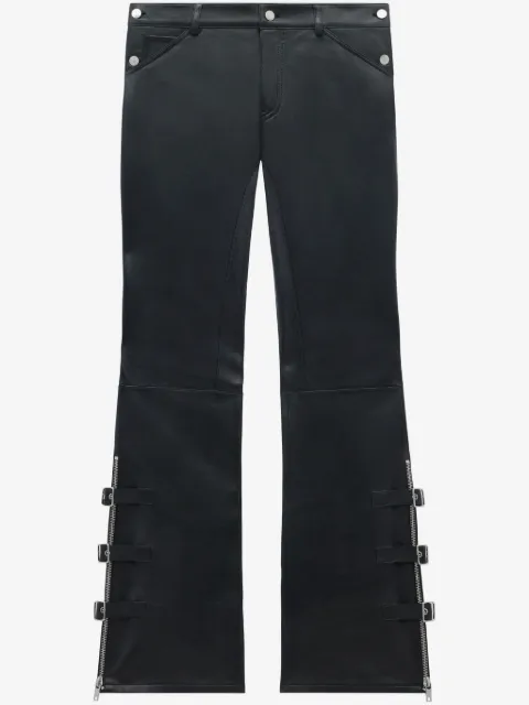 Courrèges buckle-detailed flared leather trousers